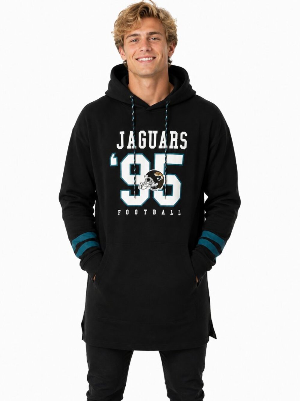 Jacksonville Jaguars Hoodie Size Large Tall Black Sweatshirt 1995 Logo New